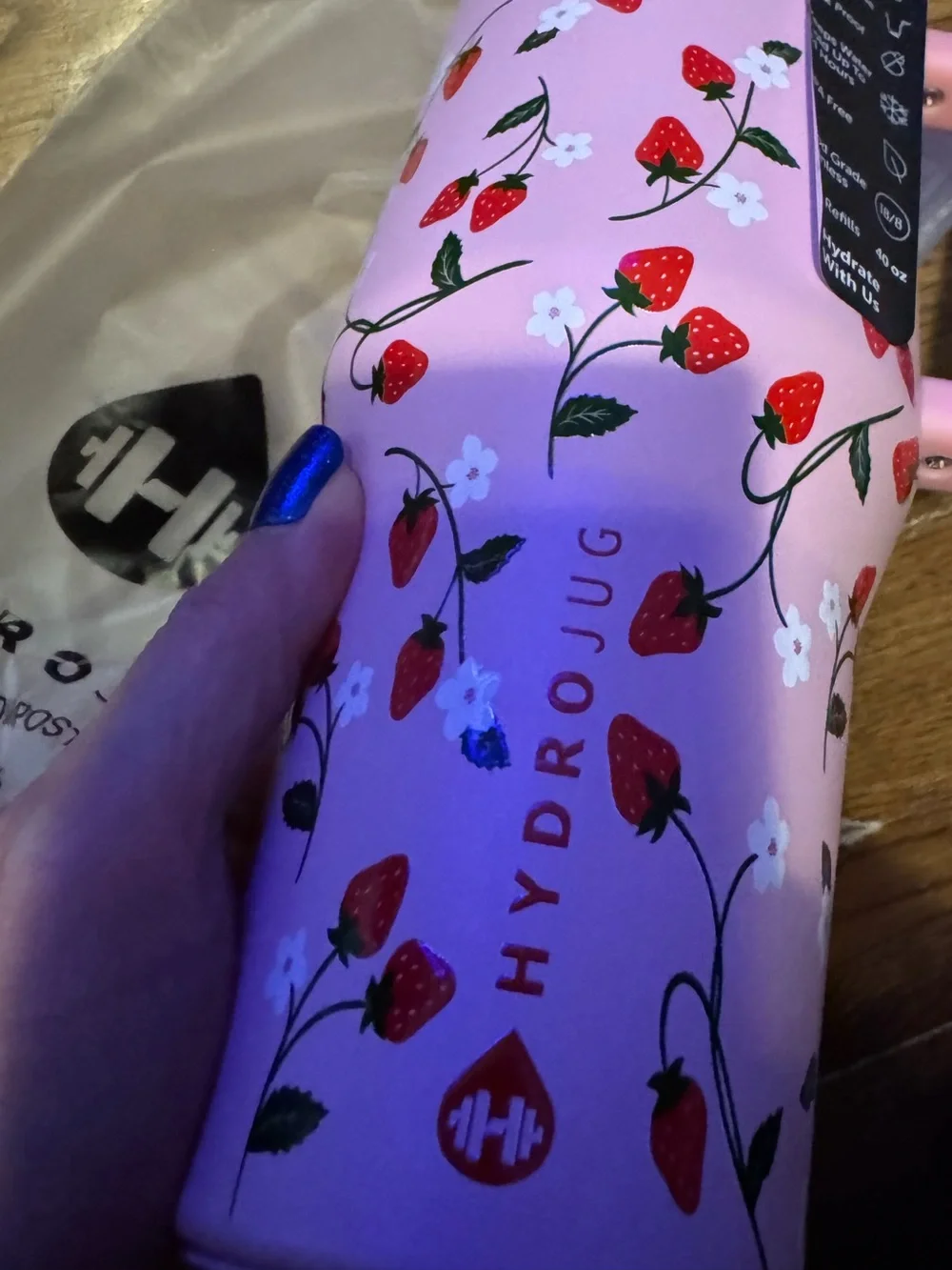 Hydrojug Pink Strawberry 40 Ounce Tumbler NEW with tags & box